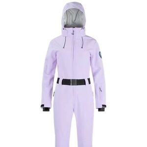 Gsou Light Purple ski Jumpsuit with Belt